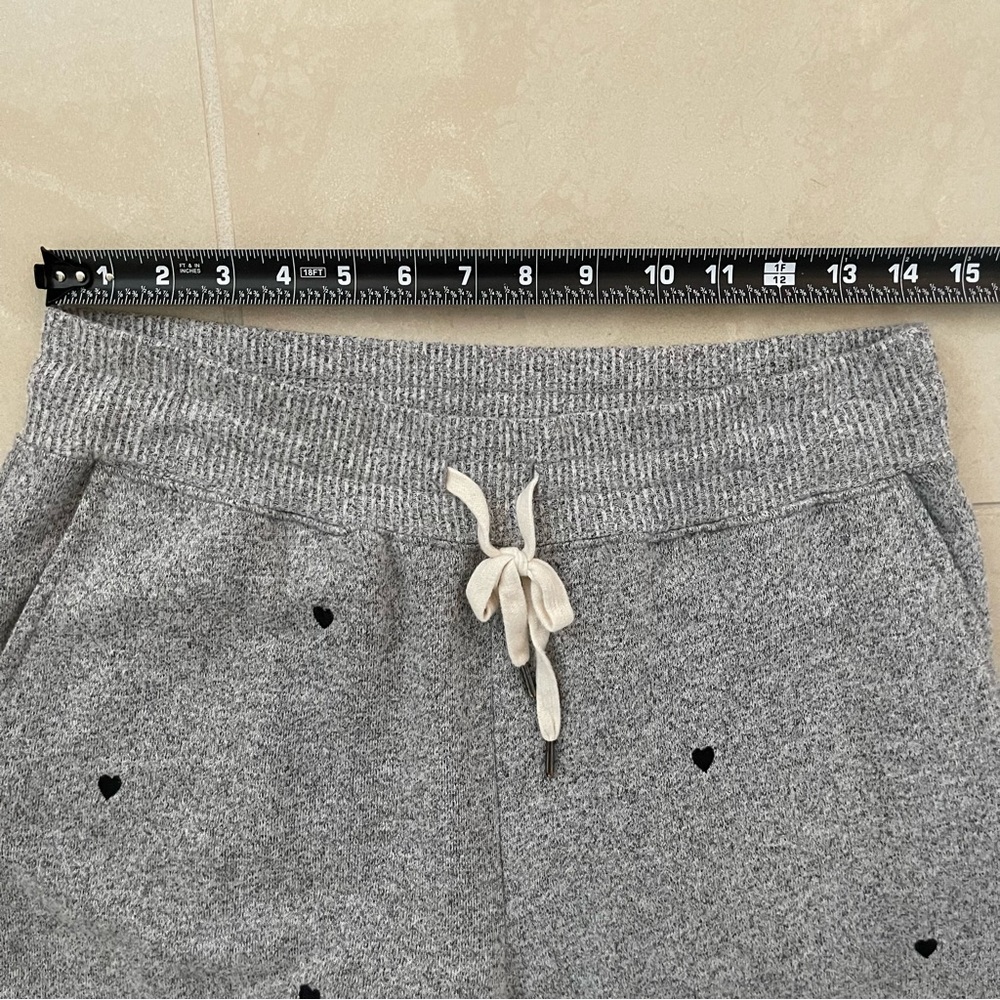 Rails Oakland Sweatpant Melange Grey Black Hearts Jogger Large - Picture 6 of 12